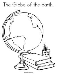 The whole world fits on a small, colorful ball. The Globe Of The Earth Coloring Page Twisty Noodle
