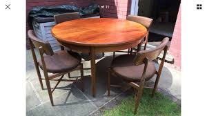 Midcentury G Plan Extendable Circular Dining Table And Round Dining Chairs Circular Dining Table Extendable Dining Table Retro Chair
