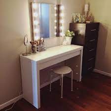 Ikea hack diy fuzzy stool without the outrageously high. 25 Diy Vanity Mirror Ideas With Lights Mab Ikea Vanity Bedroom Vanity Set Diy Vanity Mirror