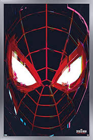Planning to play it with ps5 if i get one so trying really hard to not get spoiled#spidermanmilesmorales #spiderman #milesmorales. Trends International Marvel S Spider Man Miles Morales Face Wall Poster 22 375 X 34 Silver Framed Version On Amazon Fandom Shop