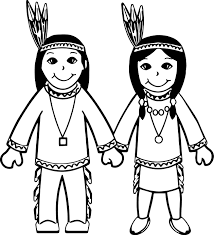 Two indians with spear and bow; Awesome American Indian Cartoon Boy And Girl Coloring Page Coloring Pages For Girls Cartoon Girl Drawing Cartoon Boy