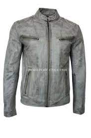 Mens Grey Stonewashed Retro Biker Style Strong 100 Buffalo Leather Jacket Sr 02 Biker Style Leather Jacket Retro Biker Style
