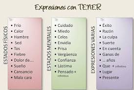 Gramatica Espanola Expresiones Con El Verbo Tener Teaching Spanish Learn Spanish Free Spanish Vocabulary
