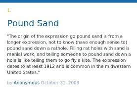 Urban Dictionary Pound Sand Sand Urban Dictionary Pound