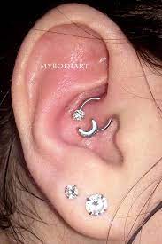 Charon Unique Crystal Moon Daith Ear Piercing Jewelry Septum Horseshoe Barbell 16g Daith Ear Piercing Helix Cartilage Earrings Ear Piercings