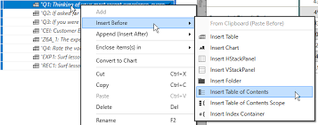 Create A Table Of Contents Metric Studios