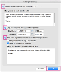 Step 8 enter a name for the rule in the name field and hit ok to save the settings. Automatic Reply Vacation Message Penno365 Outlook For Mac Arts Sciences Computing