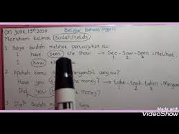 Selanjutnya, dalam pembentukan kalimat dalam bahasa inggris, terdapat beberapa pembahasan lainnya yang meliputi cara membuat kalimat sederhana (simple sentence), sentence types (tipe kalimat), neqative sentences (kalimat negatif), the imperative (kalimat perintah). Membuat Kalimat Sudah Telah Bahasa Inggris Youtube