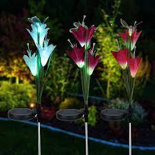 Not sure when to switch to flowering? Solar Flower Lights Outdoor Waterproof Multicolor Changes 3 Pack Solar Powered Lights With 9 Lily Flowers For Decoration Courtyard Garden Patio Outdoor Lawn Yard Pathway Amazon Com