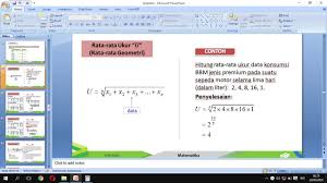 Secara matematis dapat dinyatakan dengan formula berikut: Rata Rata Ukur Harmonis Dan Gabungan Youtube