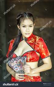 Sexy Chinese Girl Red Dress Traditional Stock Photo 199098329 | Shutterstock