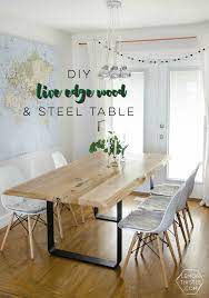 To make a wood table with metal legs. Diy Live Edge Table With Steel Base Lemon Thistle