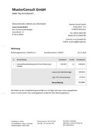 Wenn für projekte die nötige kompetenz oder die kapazitäten im unternehmen fehlen, kann die bearbeitung an berater gegeben werden. Rechnung Fur Beratung Schreiben Kostenlose Vorlage