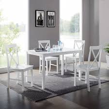 The stainless sub zero pro fridge brings an exciting industrial note. Welwick Designs 4 Person Modern Farmhouse Dining Table And Chair Set White White The Home Depot Canada