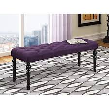 Wood Maker Evelin Upholstered Bench 2 Seater Sofa Couch Footstool Ottoman For Living Room Office Bedroom 48 16 19 5 Purple Amazon In Home Kitchen