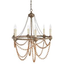 26in height metal and pinewood pendant in bronze wood finish. Auvergne French Country Rustic Iron Wooden Beads Chandelier Large 27 34 W Kathy Kuo Home