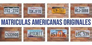 Information from its description page. Matriculas Americanas Originales Usa Decor Store