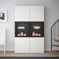 Besta Storage Combination W Glass Doors Black Brown Vassviken White Clear Glass 47 1 4x15 3 4x75 5 8 Ikea In 2020 Black Interior Doors Ikea Glass Door Cabinet Glass Door