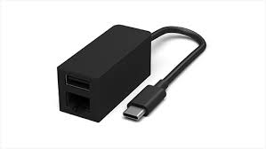 You plug the dongle into your rj45 ethernet port, you plug the usb connector into a usb power source — either the computer itself, or something else — and you now are connected via wifi. Use The Surface Usb C To Ethernet And Usb 3 0 Adapter