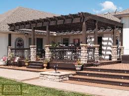 Stamped Concrete And Stone Hardscape Pictures Built By All Weather Decks Building A Deck Pergola Deck Builders