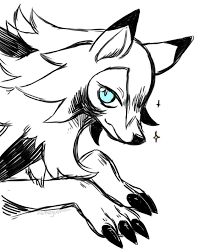 Black And Grey Wolf Pokemon Lugarugan Pokemon Pokemon Art Cute Pokemon