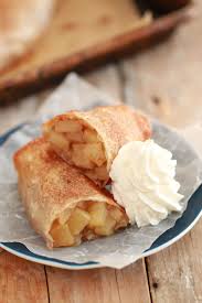 This dessert omelette was filled with a banana, passionfruit pulp and whipped cream, then folded over and dusted with icing (powdered). Dessert Egg Rolls For Fall Baked Not Fried Gemma S Bigger Bolder Baking