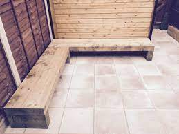 See more ideas about sleepers in garden, sloped garden, garden design. Railway Sleeper Corner Bench Garden Bench Seating Garden Bench Diy Corner Garden Bench