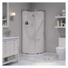 Ove Decors Breeze Polished Chrome 76 In X 32 In X 32 In 3 Piece Round Corner Shower Kit Lowes Com Corner Shower Corner Shower Kits Shower Stall