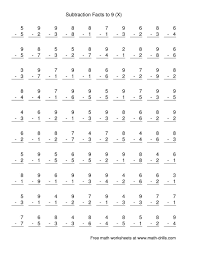 The Vertical Subtraction Facts To 9 100 Questions X Math Worksheet Math Fact Worksheets Math Worksheets Subtraction Worksheets