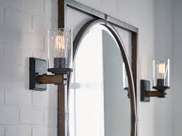 Kichler Barrington 4 Light Black Rustic Vanity Light Bar Lowes Com Rustic Vanity Lights Glass Cylinder Pendant Light Rustic Wall Sconces
