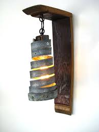 Wine Barrel Wall Sconce Corba Classic Made From Reclaimed Etsy In 2020 Wine Barrel Wall Wine Barrel Rings Wine Barrel Lighting
