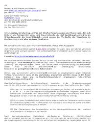 Und natürlich finden sie im ratgeber detaillierte erläuterungen zur richtigen berechnung der tagessätze und muster, mit denen sie ihren tagessatz anpassen lassen können. 2015 12 21 Strafanzeige Strafbefehl Pdf