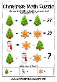 Crossword puzzles are for everyone. Free Christmas Math Printable Activity Book Lemon Kiwi Designs