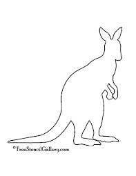 Kangaroo Silhouette Stencil Silhouette Stencil Kangaroo Drawing Animal Stencil