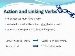 Action Linking Verbs Linking Verbs Action Verbs Linking Verbs Worksheet