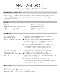 Dental assistant objective for resume. Oral Surgery Assistant Resume Example For 2021 Myperfectresume