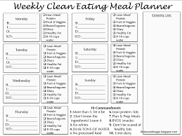 clean eating meal plan printable bonus clean eating