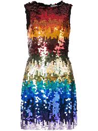 Alice Olivia Rainbow Sequin Dress Multi Color Sequin Dress Rainbow Dress Sequin Dress Short