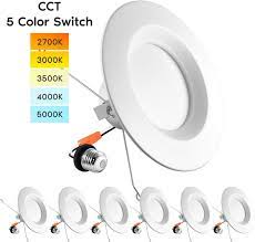 Led surface mount disk light is an affordable light fixture that's easy to install. Luxrite 5 6 Led Recessed Retrofit Downlight 14w 90w 5 Color Selectable Dimmable 1100 Lumens Wet Rated 6 Pack Walmart Com Walmart Com