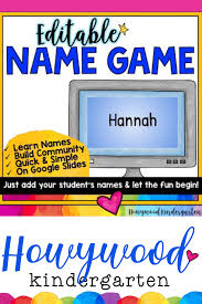 The Name Game For Use On Google Slides Distance Learning In 2020 Name Games For Kids Distance Learning How To Memorize Things
