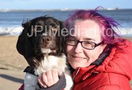 39338999-Mavis Wilkinson and her beloved dog Penny from Blyth pose for the  camera.