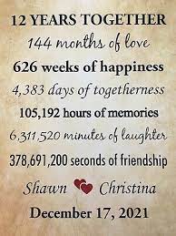 Get it as soon as tue, jan 5. 12 Year Anniversary Gift For Wife 12th Anniversary Gifts For Husband From Wife Ebay