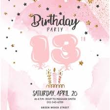 Sample photo birthday invitations are most common for toddlers and kids who cherish and wait for their birthdays. 13 980 13th Birthday Invitations Free Templates Customizable Design Templates Postermywall