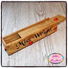 Teacher Gift Wooden Pencil Case Pencil Box Desk Tidy Personalised Pencil Case Ladybird Case Classic P Personalized Pencil Case Pencil Boxes Wooden Pencil