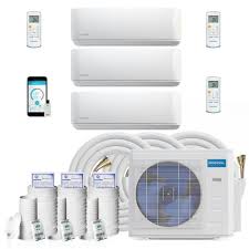Basic single zone units run $700 to $2,200 but can vary depending on brand and location. Mrcool Diy 27 000 Btu 2 25 Ton 3 Zone Ductless Mini Split Air Conditioner Heat Pump Install Kits 230 Volt 60hz Diym327hpw02b00 The Home Depot