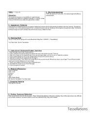 A tessellation is a an arrangement of shapes closely fi. Tessellation Lesson Plan