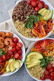 Nice make these meal prep honey sesame chicken lunch bowls and you'll have four work lunches ready to go! Easy Three Way Quinoa Lunch Bowl Recipe Healthy Fitness Meals