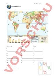 Arbeitsblatt Kontinente Ozeane Geographie Anderes Thema