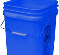 Blue Economy Square 4 Gallon Plastic Bucket, 18 Pack<br ...
