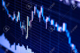 stock price chart forex trading close up view fx graph on display